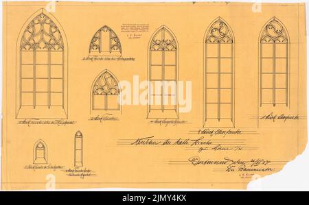 Klomp Johannes Franziskus (1865-1946), Saint-Liborius (avec presbytère), Dortmund-Körne (26 novembre 1904): Installations. Encre sur transparent, 48,6 x 78,4 cm (y compris les bords de numérisation) Banque D'Images