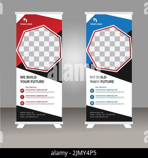 Modèle de bannière enroulante, bannière X moderne, design de la tête de tirage, banne de la compétition de golf, modèle de bannière de la tête de tirage sportive moderne EPS vectoriel Illustration de Vecteur