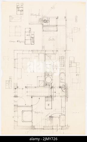 Rüster Emil (1883-1949), maison de travailleurs avec écurie (1916-1917): Plan d'étage. Crayon sur papier, 33,6 x 21,6 cm (y compris les bords de numérisation) Banque D'Images