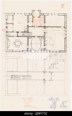 Rüster Emil (1883-1949), immeuble résidentiel (1917): Plans d'étage. Encre, crayon et crayon de couleur sur papier, 33,5 x 21,6 cm (y compris les bords de numérisation) Banque D'Images