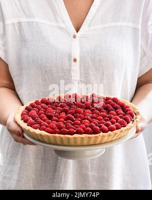 tarteler avec les framboises Banque D'Images