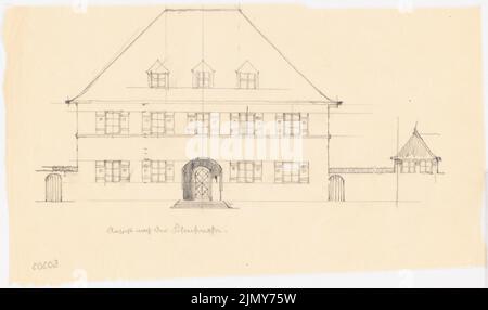 Rüster Emil (1883-1949), maison de campagne (sans date): Vue. Crayon sur transparent, 19,2 x 32,5 cm (y compris les bords de numérisation) Banque D'Images