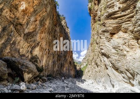 MARIA, CRÈTE - SEPTEMBRE 23 : randonnée dans le parc national de la gorge de Samaria sur 23 septembre 2017 à Samaria Banque D'Images