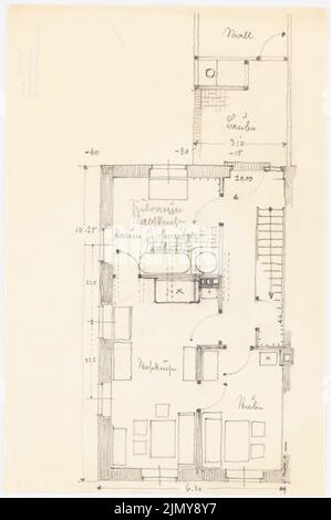 Rüster Emil (1883-1949), maison de travailleurs avec écurie (1916-1917): Plan d'étage. Charbon sur transparent, 32,5 x 21,6 cm (y compris les bords du balayage) Banque D'Images