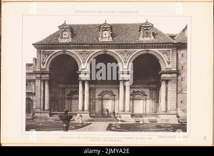 Marini Giovanni, palais Waldstein dans le petit côté, Prague. (De: Denkmäler Deutscher Renaissance, éd. K.E.O. Fritsch, 4.bd., Berlin 1891.) (1891-1891): Vue sur le hall de jardin. Légère pression sur le papier, 32,1 x 47 cm (y compris les bords de numérisation) Banque D'Images