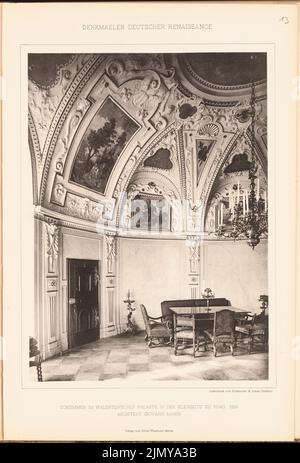 Marini Giovanni, palais Waldstein dans le petit côté, Prague. (Depuis : monuments de la Renaissance allemande, éd. K.E.O. Fritsch, 4.bd., Berlin 1891.) (1891-1891): Chambre d'angle avec vue intérieure. Légère pression sur le papier, 47,1 x 31,9 cm (y compris les bords de numérisation) Banque D'Images