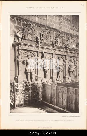 N.N., monuments du comte de Württemberg dans la collégiale, Stuttgart. (De: Denkmäler Deutscher Renaissance, éd. K.E.O. Fritsch, 4.bd., Berlin 189 (1891-1891): Vue. Impression légère sur papier, 47,1 x 31,5 cm (avec Bords de numérisation) Banque D'Images