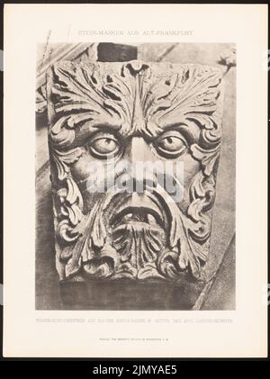 Hülsen Julius, Bogenschlagstein, Kruggasse 8, Francfort-sur-le-main. (From: Stone masks at Bämälern Alt-Frankfurt, Ed. De Julius Hülsen, Frankfurt/main 1905.) (1905-1905) : vue. Légère pression sur le papier, 40,9 x 30,6 cm (y compris les bords de numérisation) Banque D'Images