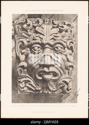 Hülsen Julius, Bogenschlagstein, Kruggasse 8, Francfort-sur-le-main. (From: Stone masks at Bämälern Alt-Frankfurt, Ed. De Julius Hülsen, Frankfurt/main 1905.) (1905-1905) : vue. Légère pression sur le papier, 40,6 x 30,5 cm (y compris les bords de numérisation) Banque D'Images