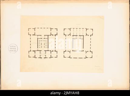 Bohnstedt Ludwig Franz Karl (1822-1885), Kunsthalle. (De : conceptions concurrentes. Photographies des dessins de Bohnstedt, 1857-1864.) (1863): Grundriss EG, 1st étage. Photo sur papier, 31,8 x 45,5 cm (bords de numérisation inclus) Banque D'Images