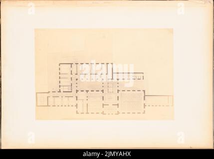 Bohnstedt Ludwig Franz Karl (1822-1885), hôtel de ville de Mayence. (De : conceptions concurrentes. Photographies des dessins de Bohnstedt, 1857-1864.) (81864): plan d'étage 2nd étage. Photo sur papier, 31,8 x 45,5 cm (bords de numérisation inclus) Banque D'Images