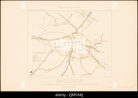 Schmitz Bruno (1858-1916), concours Groß-Berlin 1910. Plan d'ensemble de la partie intérieure des chemins de fer d'État. (Depuis : le concours Groß-Berlin. Les designs primés avec Erl (1911-1911): Plan de la ville. Pression sur papier, 32,4 x 48,6 cm (avec Bords de numérisation) Banque D'Images