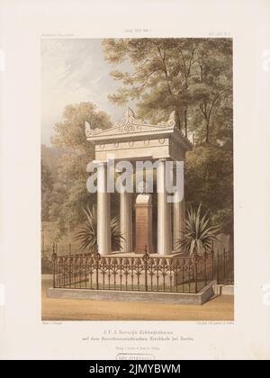 Strack Johann Heinrich (1805-1880), inhumation héréditaire de la J.F.A. Borsig dans le cimetière de Dorotheenstadt, Berlin. (De: Carnet d'esquisses architectural, H. 72/1, 1865.) (1865-1865) : vue. Lithographie colorée sur papier, 33,4 x 25,1 cm (y compris les bords de numérisation) Banque D'Images