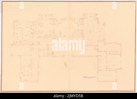 Böhmer Franz (1907-1943), Villa Joachim von Ribbentrop à Berlin-Dahlem. Conversion (05.12.1939): Maison: Plan d'étage EG 1:50. Cassure légère sur le papier, 64,2 x 94,8 cm (y compris les bords de numérisation) Banque D'Images