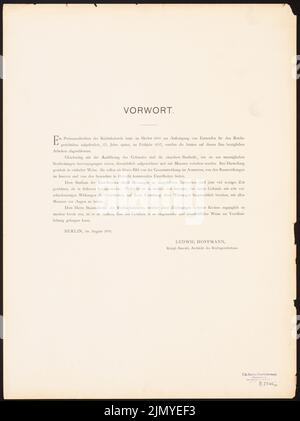 Hoffmann Ludwig (1852-1932), Reichsgericht à Leipzig (1898): Avant-propos (de: L.H., The Reich court of Building à Leipzig, Berlin 1899). Pression sur le papier, 61,1 x 45,8 cm (y compris les bords de numérisation) Banque D'Images