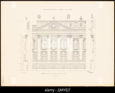 Hoffmann Ludwig (1852-1932), Reichsgericht à Leipzig (1898) : Mittelbau de la façade ouest (de : L.H., le Reichsgerichtsbau zu Leipzig, Berlin 1898, planche 10). Pression sur le papier, 46 x 61 cm (y compris les bords de numérisation) Banque D'Images