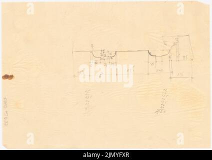 Böhmer Franz (1907-1943), appartement officiel du ministre des Affaires étrangères du Reich Joachim von Ribbentrop à Berlin-Mitte (1941-1941) : croquis détaillé. Crayon sur transparent, 21,3 x 30 cm (y compris les bords de numérisation) Banque D'Images