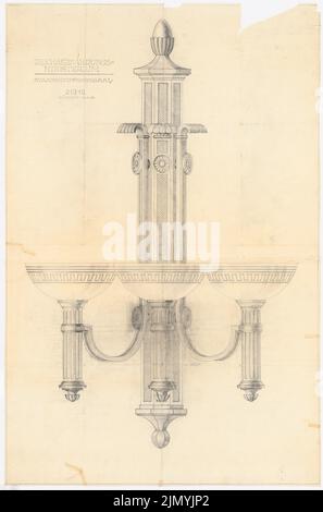 Böhmer & Petrich, ministère de l'alimentation et de l'Agriculture de Reich, Berlin-Mitte. Conversion et expansion: Chandelier dans la salle de réception: Vue. Crayon sur transparent, 137,2 x 90,6 cm (bord de numérisation inclus). Banque D'Images