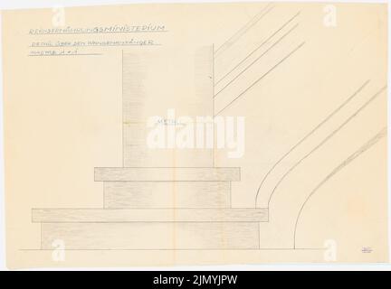 Böhmer & Petrich, ministère de l'alimentation et de l'Agriculture de Reich, Berlin-Mitte. Conversion et expansion: Débutants: Détail 1: 1. Crayon, crayon de couleur sur transparent, 100,3 x 144,4 cm (bord de numérisation inclus). Banque D'Images