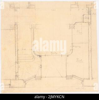 Architecte inconnu, Park Hotel à Poznan (1940-1940): Plan d'étage. Crayon sur papier, 40,1 x 42,5 cm (y compris les bords de numérisation) Banque D'Images