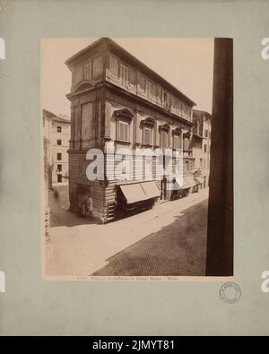 Photographe inconnu, Palazzo Raffaelo à Borgo Nuovo, Rome (sans dat.): Vue. Photo sur papier, 35,6 x 28,5 cm (bords de numérisation inclus) Banque D'Images