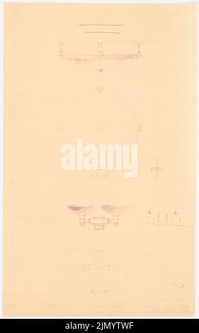 Böhmer Franz (1907-1943), Reich Ministère de l'alimentation et de l'agriculture à Berlin-Mitte (1938-1938) : 2 lumières dans le grand escalier. Crayon sur le papier, 43,9 x 27,4 cm (y compris les bords de numérisation) Banque D'Images