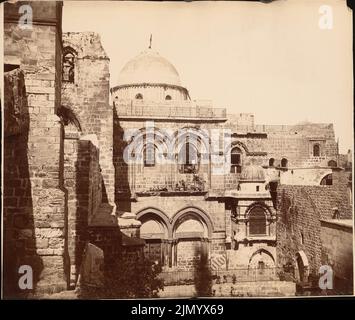 Dumas Tanccred R. (mort en 1905), Grabeskirche, Jérusalem (sans dat.): Vue latérale avec entrée. Photo sur carton, 45,3 x 53,6 cm (y compris les bords de numérisation) Banque D'Images