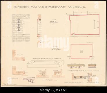 Böhmer Franz (1907-1943), immeuble résidentiel (1925-1925): Détails. Aquarelle d'encre, encre colorée sur le carton, 48,5 x 59,7 cm (y compris les bords de numérisation) Banque D'Images