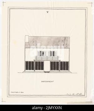 Böhmer Franz (1907-1943), maison unifamiliale (13 février 1929): Vue sur le jardin 1: 100. Encre sur transparent, 25,5 x 22,9 cm (y compris les bords de numérisation) Banque D'Images