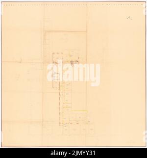 Böhmer & Petrich, ministère de l'alimentation et de l'Agriculture de Reich, Berlin-Mitte. Conversion et expansion: Conversion: Plan d'étage 1: 100. Crayon de couleur sur une cassure du papier, 108,7 x 108,2 cm (bord de numérisation inclus). Banque D'Images