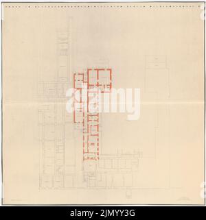 Böhmer & Petrich, ministère de l'alimentation et de l'Agriculture de Reich, Berlin-Mitte. Conversion et expansion: Conversion: Plan de plancher KG 1: 100. Léger, aquarelle sur papier, 108,1 x 108 cm (bord de numérisation inclus). Banque D'Images