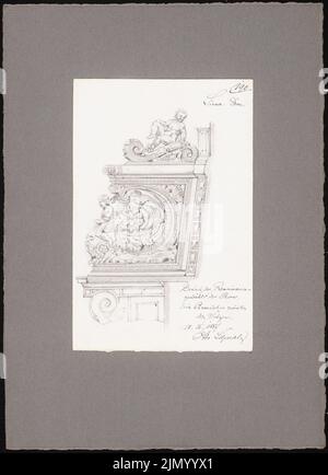 Schmalz Otto (1861-1915), croquis de voyage de l'Italie (18 avril 1887): Sienne: Cathédrale (Choir STILL View). Crayon sur papier, 42,6 x 30,8 cm (y compris les bords de numérisation) Banque D'Images