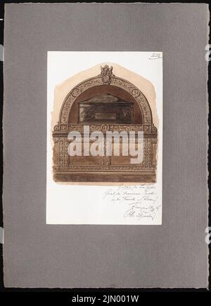 Schmalz Otto (1861-1915), croquis de voyage de l'Italie (29.04.1887): Florence: Tombe dans la Trinita (vue). Tuche aquarelle sur papier, 43 x 31 cm (y compris les bords de numérisation) Banque D'Images