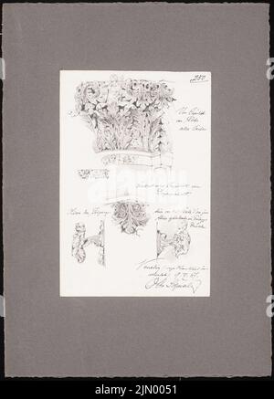 Schmalz Otto (1861-1915), croquis de voyage de l'Italie (09.05.1887): Venise: Palazzo Ducale (vues Détails). Crayon sur papier, 42,8 x 30,8 cm (y compris les bords de numérisation) Banque D'Images