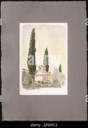 Schmalz Otto (1861-1915), croquis de voyage de l'Italie (1887-1887): Tombe (vue perspective). Aquarelle sur papier, 42,9 x 31,1 cm (y compris les bords de numérisation) Banque D'Images