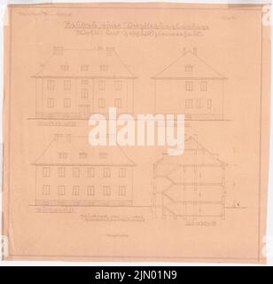 Böhmer Franz (1907-1943), véhicule à moteur à Wünsdorf (1936): 4 vues. Cassure légère sur le papier, 48,6 x 49,8 cm (y compris les bords de numérisation) Banque D'Images