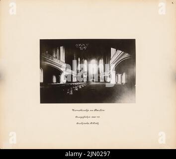 Orth August (1828-1901), Sionskirche, Berlin (1866): Vue intérieure. Photo, 33,3 x 39,3 cm (y compris les bords du scan) Orth August (1828-1901): Sionskirche, Berlin Banque D'Images