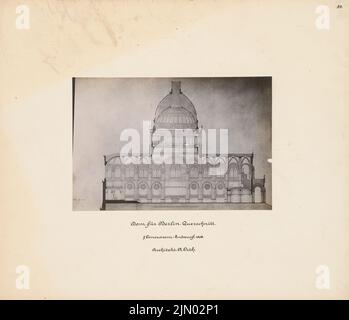 Orth August (1828-1901), cathédrale de Berlin (1868) : section transversale. Photo sur carton, 33,6 x 39 cm (y compris les bords de balayage) Orth August (1828-1901): Berliner Dom Banque D'Images