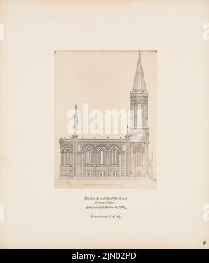 Orth August (1828-1901), Eglise de Francfort/Oder (1864-1865): Vue de côté. Photo sur carton, 39,4 x 33,1 cm (y compris les bords du scan) Orth August (1828-1901): Kirche, Frankfurt/Oder Banque D'Images