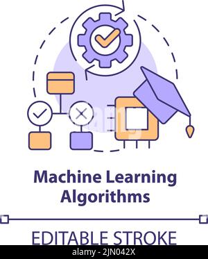 Icône de concept d'algorithmes d'apprentissage machine Illustration de Vecteur
