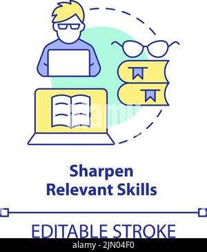 Affûtez l'icône du concept de compétences pertinentes Illustration de Vecteur