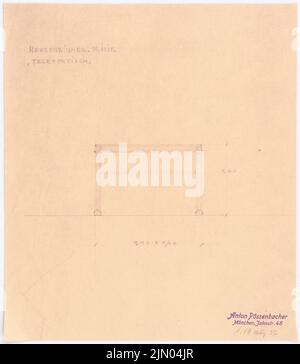 Böhmer Franz (1907-1943), Baubüro Franz Böhmer à Berlin-Charlottenburg. (?) Conversion (03/19/1937): Chambre pour hommes. Vue. Pause lumineuse sur papier, 29,1 x 25,3 cm (y compris les bords de balayage) Böhmer & Petrich : Baubüro Franz Böhmer Goethestraße 10-11, Berlin (?). Umbau Banque D'Images