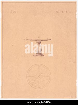 Böhmer Franz (1907-1943), Baubüro Franz Böhmer à Berlin-Charlottenburg. (?) Conversion (1940-1940): Table ronde 1:10. Pause lumineuse sur papier, 37,8 x 29,8 cm (y compris les bords de balayage) Böhmer & Petrich : Baubüro Franz Böhmer Goethestraße 10-11, Berlin (?). Umbau Banque D'Images