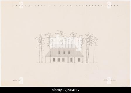 Böhmer Franz (1907-1943), Haus Schwanenwerder à Berlin-Wannsee (sans date): Voir 1: 100. Encre sur transparent, 47,7 x 71,2 cm (y compris les bords du scan) Böhmer & Petrich : Haus Schwanenwerder, Berlin-Nikolassee Banque D'Images