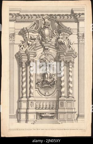 Legros Pierre d. J. (1666-1719), autel d'Aloisius de Gonzaga dans il Jésus, Rome (env 1700): Vue sur l'autel de Saint-Aloisius de Gonzaga dans l'église jésuite. Pression sur le papier, 39,3 x 26,6 cm (y compris les bords de numérisation) J. Pierre (1666-1719): Autel des Aloisius von Gonzaga dans il Jesu, ROM Banque D'Images