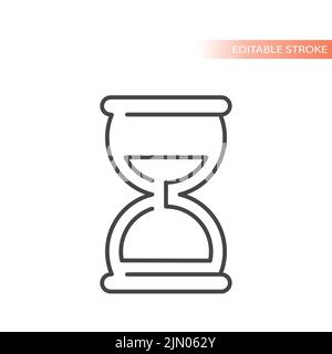 HourGlass, icône de vecteur de ligne d'horloge de sable. Symbole de contour simple en verre à sable. Illustration de Vecteur