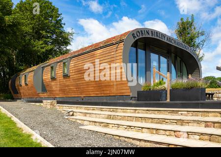 Le centre archéologique Robin Birley se trouve sur le site historique romain de vindolanda, qui comprend une excavation de fort et de village près du mur d'Hadrien de Northumberland Banque D'Images