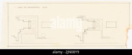 Böhmer Franz (1907-1943), Haus Darré à Berlin-Dahlem (1936-1936) : jardin Grundriss. Crayon sur transparent, 24,5 x 65,3 cm (y compris les bords de balayage) Böhmer & Petrich : Haus Darré, Berlin-Dahlem. Umbau Banque D'Images