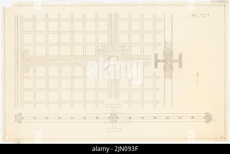 Böhmer Franz (1907-1943), Haus Darré à Berlin-Dahlem (1936-1936): Détail 1: 1. Crayon sur transparent, 70,7 x 112,8 cm (y compris les bords de balayage) Böhmer & Petrich : Haus Darré, Berlin-Dahlem. Umbau Banque D'Images
