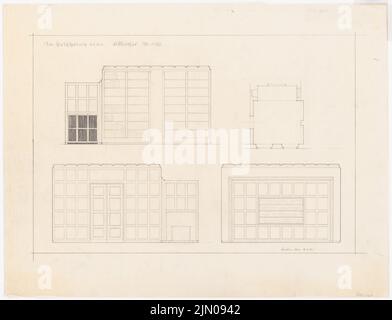 Böhmer Franz (1907-1943), Haus Darré à Berlin-Dahlem (15 septembre 1936): Bibliothèque avec vue sur le mur. Crayon sur transparent, 70,6 x 92,3 cm (y compris les bords de balayage) Böhmer & Petrich : Haus Darré, Berlin-Dahlem. Umbau Banque D'Images